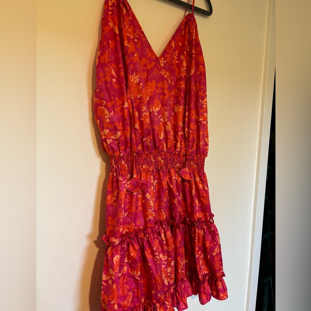 Chic Vibrant Pink and Orange Mini Dress